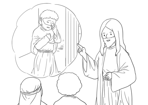 Luke 18 14 Two Prayers Coloring Page